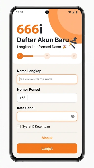 Tampilan halaman daftar 666i