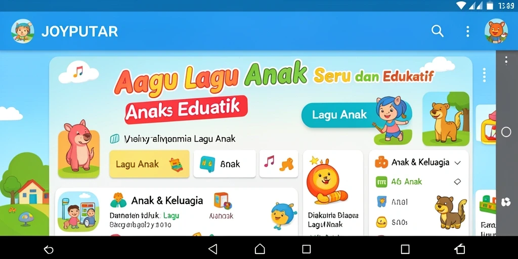 Tampilan antarmuka JOYPUTAR yang ramah anak dan menyenangkan.