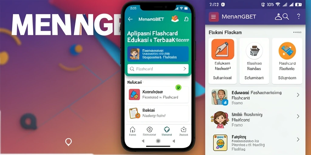 Antarmuka aplikasi MENANGBET yang menarik untuk belajar flashcard.