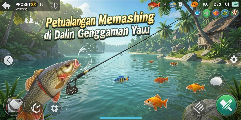 Antarmuka PROBET88 yang menarik saat bermain memancing.